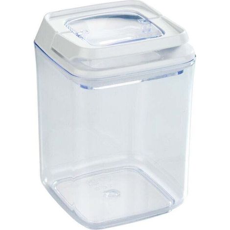 Boite de conservation alimentaire sous vide Turin, boite de rangement avec couvercle hermétique pour la conservation des aliments en vrac, Capacité 0,9L, Plastique, 10x14,5x10 cm, Transparent (1/4)