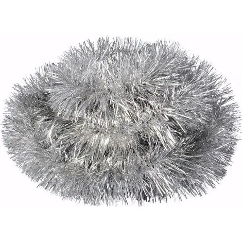 Catena per albero di Natale color argento fluorescente, diametro 15 cm x 3 m (1/4)