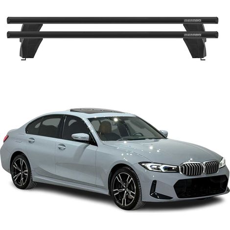 OMAC Dachträger Querträger Alu für BMW 3er G20 2019-2026 / G80 Limo 2021-2026 – Abschließbar – T-Nut – City-Crash-getestet – Max. 75 kg Schwarz (1/5)