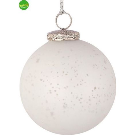 Sfera di vetro elegantia Bizzotto bianco opaco Ø10 cm