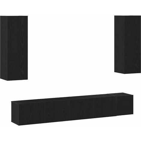Unterhaltungszentrum 5 pcs Schwarz Eichen-Optik vidaXL (1/5)