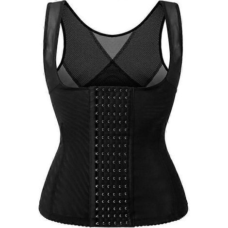 Débardeur amincissant pour femme, gaine ventre plat, corset gainant, body sculptant sous-poitrine - Noir 2XL (67,575 kg) (1/5)