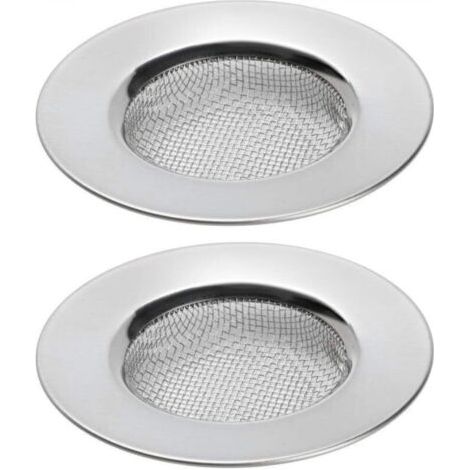 Lot de 2 passoires d'évier pour douche, receveur de cheveux du trou de prise éviers de baignoire ou de cuisine Filtres de drainage pour évier en acier inoxydable. Diamètre de 3 Inch 7,6 cm (1/5)