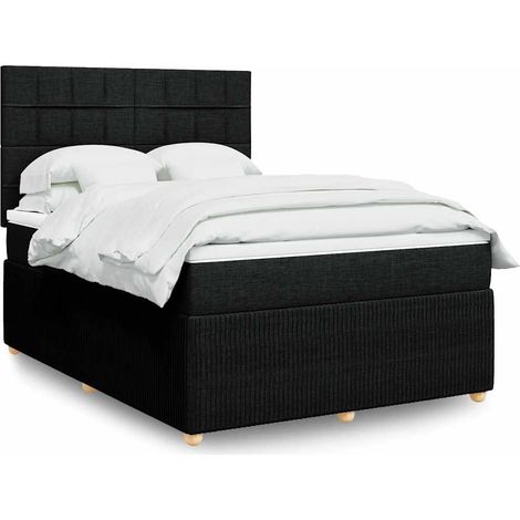 Boxspringbett mit Matratze Schwarz 160x200 cm Stoff