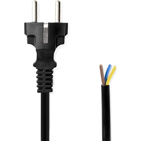 Cable Alimentación  Conector Alimentación Macho  Open  Recto  Recto  Niquelado  3.00 m  Redon (1/3)