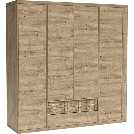 Schlafzimmer Kleiderschrank, 4-türig in Eiche NUSCO-161 (1/5)