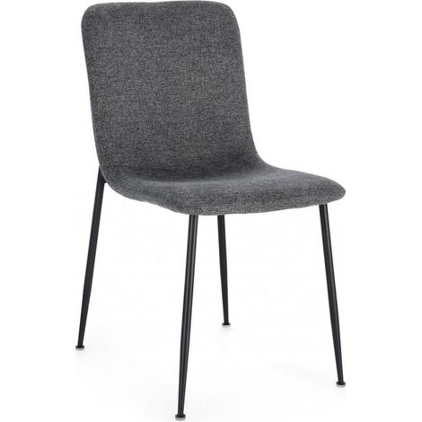Set 6 Sedie da Pranzo in Fibra Sintetica, Grigio Scuro (1/5)