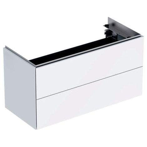 Mobile lavabo Geberit ONE base, con due cassetti, compatto: Larghezza 89,5 cm, Altezza 46,5 cm, Profondità 39,5 cm, Bianco / Laccato lucido (1/5)