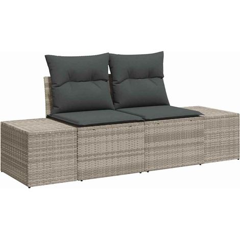 Maison Exclusive - Gartensofa mit Kissen Grau 184 x 62 x 69 cm Po