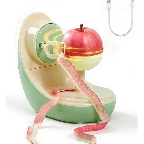 Pelador de manzanas eléctrico inalámbrico，Modelo de sobremesa portátil y recargable，Cuchilla desmontable (1/5)