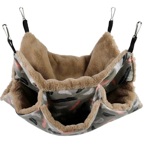 Hamac pour petits animaux, hamac doux et chaud pour cage, hamac à 3 niveaux pour cage, accessoires pour cage de cochon d'Inde (1/3)