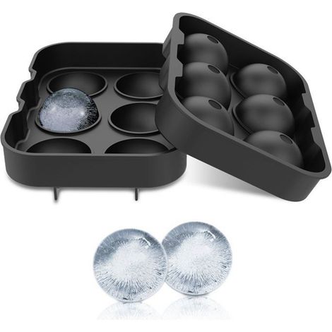 Silikon-Eiswürfelform mit 6 Fächern, leicht zu zerlegen, quadratische und runde Formen mit Deckel, Eiswürfelform für den Gefrierschrank. (1/5)