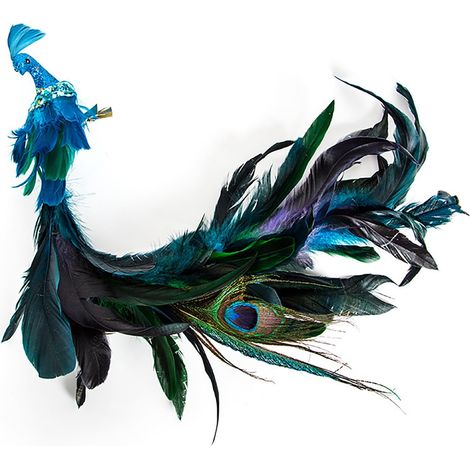 Ornement Arbre De Noël - Pince À Oiseau Paon En Plastique - Décoration Jardin Et Cour - 45,7 cm - 1 Pièce (1/5)