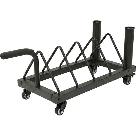 Centra Weight Plate Rack Wheeled Horizontal Olympic Barbell Bumper Storage Stand