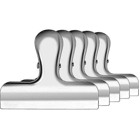 Pinces à sacs, pinces à sachets robustes en acier inoxydable, lot de 8, idéales pour la cuisine et le bureau. (1/5)