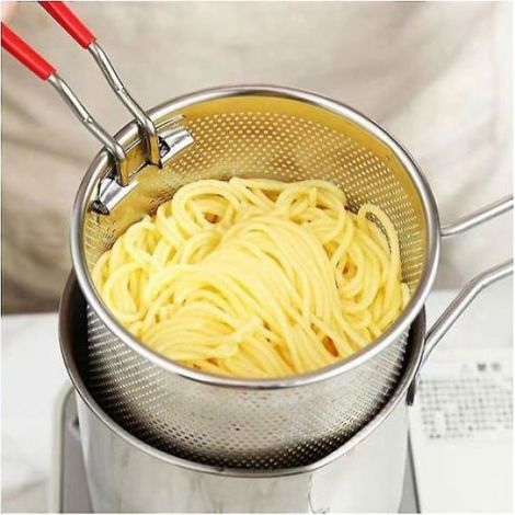 Friteuse en acier inoxydable pour tempura, frites, poulet, etc. avec passoire