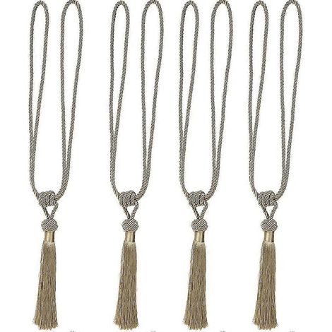 Lot de 4 pompons de rideaux, embrasses et cordons pour rideaux - Accessoires de rideaux, décoration de fenêtre - A (1/5)
