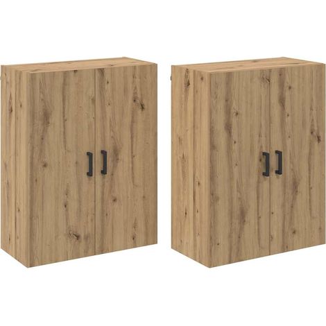 2 pcs Buffet，Bahut， Armoires Murailles chêne artisanal 69,5 x 34 x 90 cm CFW83806 (1/5)