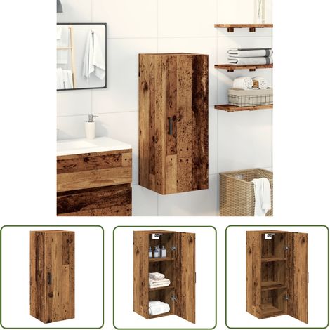vidaXL Wandschrank Altholz-Optik 34,5x34x90 cm Holzwerkstoff (1/5)