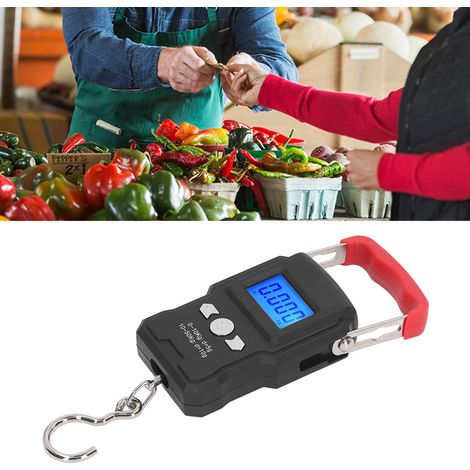 WH-A23 Tragbare elektronische Waage, 50 kg, Gepäckwaage mit Haken für den Heimgebrauch (1/5)