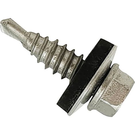 ForgeFix TFHW16SD6325 TechFast Self-Drilling Stitching Hex Screw & Washer No.1 Tip 6.3 x 25mm Box 100 FORTFHWD6325