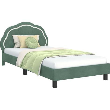 Children's Bed Frame with Headboard Sea Green 90 x 190 cm vidaXL