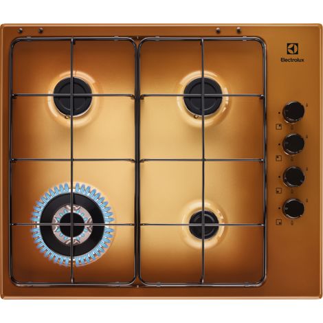 Electrolux – Table de cuisson à gaz encastrable 4 brûleurs EGS6414T – Laiton – Largeur 594mm – Installation rapide sans supports