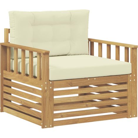 Maison Exclusive - Outdoor-Sofa Polyester Weiß und Creme