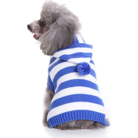 Pull rayé pour chien, vêtements de fête, Halloween, Noël, vêtements pour animaux de compagnie, doux et confortable (S) (1/4)