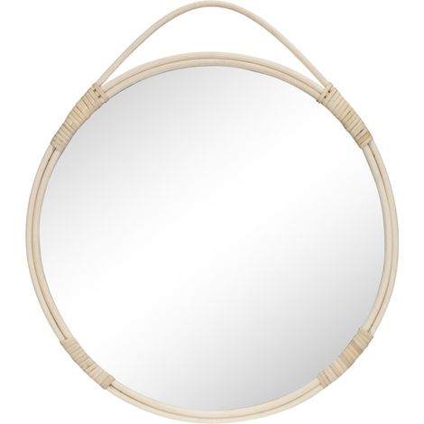 Malo miroir Ø50cm naturel rotin. (1/3)