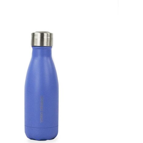 YOKO DESIGN - Bottiglia Termica con Doppia Parete in Acciaio Inox, Acciaio Inox, Blu Opaco, 260mL (1/5)