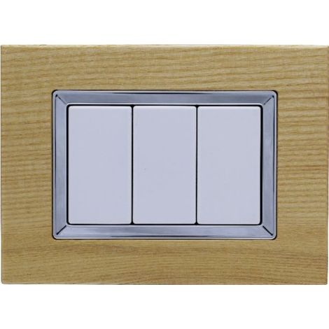 Placca Elegance 3M 4M 6M Compatibile Bticino Matix Abete,3 POSTI