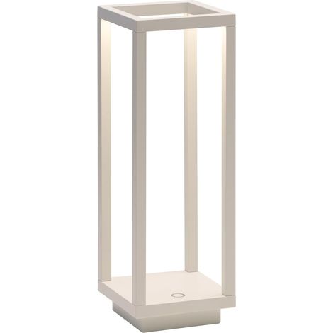 Lampe de Table Rechargeable et Sans Fil avec Contrôle Tactile, Adaptée pour le Salon et l'Extérieur, Dimmer, 3000 K, Hauteur 29,4 cm, Couleur Blanc (1/5)
