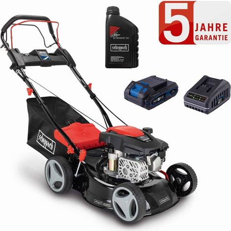 Scheppach Benzin Rasenmäher RM420AE + Öl 3,5PS Antrieb + Hybrid-Start