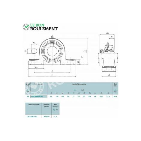 Palier fonte UELP209-D1-W3-NTN