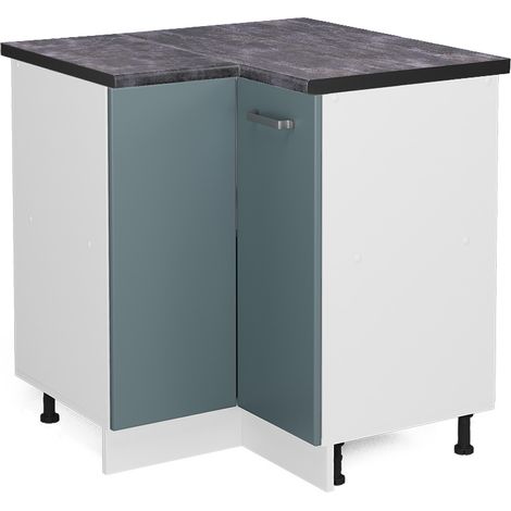 Meuble d'angle R-Line, Bleu-gris, 75.6 cm , PT Anthracite, Vicco