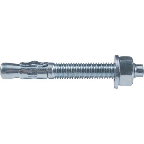Boulon d'ancrage - Lot de 10 - Acier zingué - Double profondeur de fixation - Béton et maçonnerie - 12 x 120 mm (1/5)