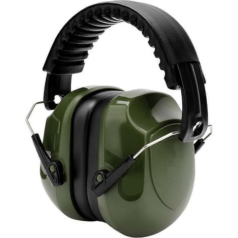 Casque antibruit réglable pour adultes, SNR 33 dB, idéal pour les chantiers et le tir (vert). (1/5)