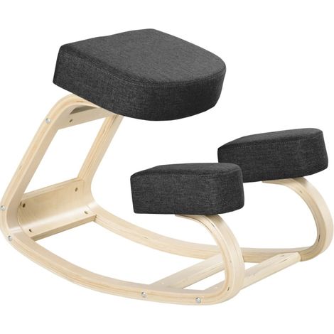 Ergonomischer Kniesitz aus Birkenholz mit schwarzer Polsterung, 120 kg, MODENUIT (1/5)