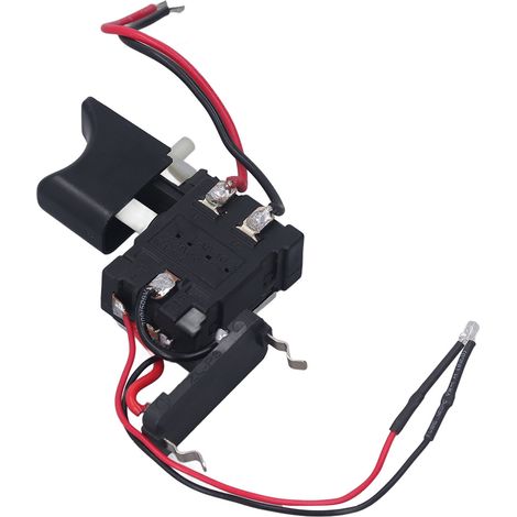 Interrupteur de gâchette de perceuse, variateur de vitesse, réversible CW/CCW avec témoin lumineux, 7,2-24 V CC, 16 A (pièce de rechange) (1/5)