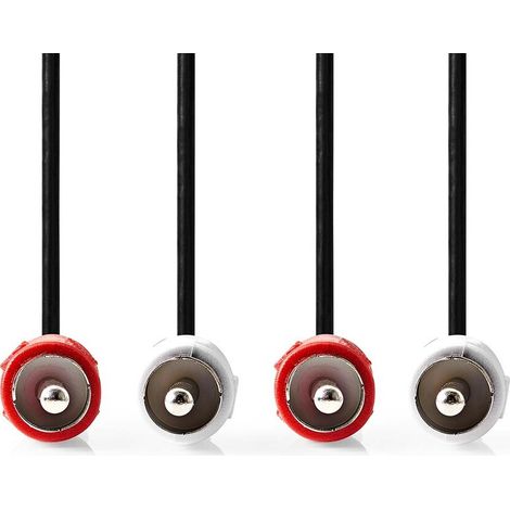 Nedis Stereo-Audiokabel / 2x RCA Stecker / 2x RCA Stecker / Vernickelt / 1.50 m / Rund / Schwarz / Label