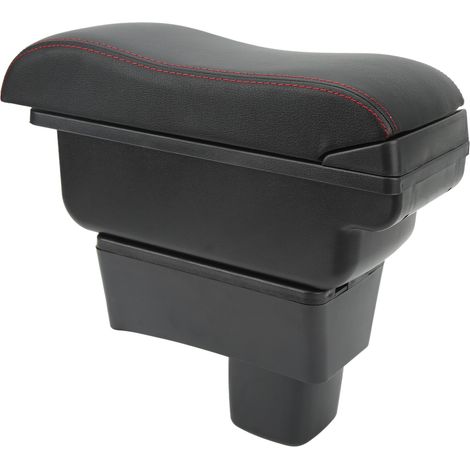 Boîte de rangement pour accoudoir de console centrale de voiture, grande capacité, toucher lisse, surface noire, ligne rouge, remplacement pour Suzuki Swift 2005-2021 (1/5)