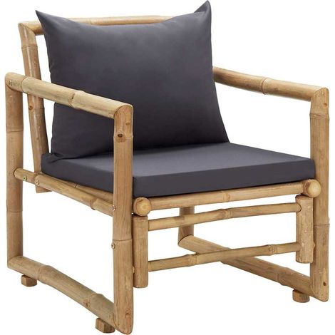 Maison Exclusive - Gartenstühle mit Kissen 2 Stk. Bambus (1/5)