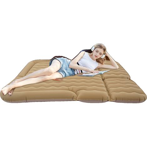 Colchón hinchable, material de PVC de primera calidad, dimensiones 1,74 m x 1,26 m, capacidad de peso 300 kg, apto para mayores de 12 años, diseño plegable que ahorra espacio. (1/5)