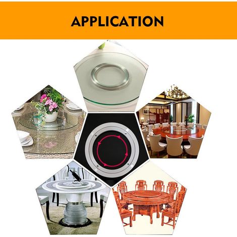 AIDUCHO Roulement De Table Tournante En Alliage D'aluminium, Table Tournante Pivotante À Usage Intensif Lazy Susan Rotating Bearing Turntable Round Dining Table Smooth Swivel Plate Hardware, 8"