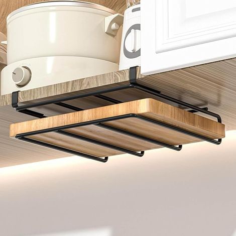 Soporte de acero inoxidable para tabla de cortar, para colocar debajo de los armarios estante de almacenamiento de cocina multifuncional (de un solo nivel).