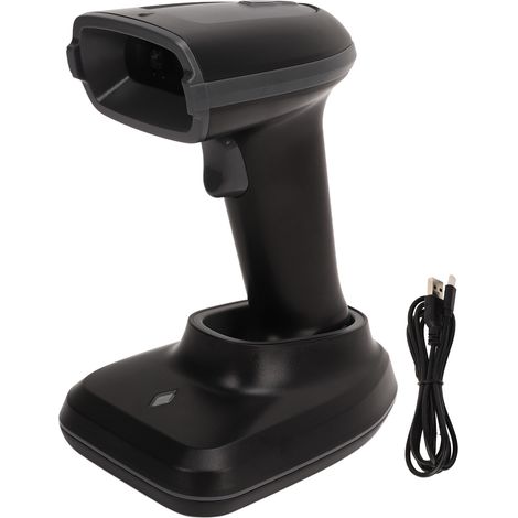 Scanner sans fil avec socle 2.4G Bluetooth lecteur code-barres QR pistolet scan batterie intégrée (1/5)