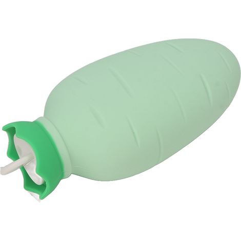 Bouillotte en forme de carotte, mignonne, en silicone, compatible micro-ondes, anti-fuite, 330 ml, verte (1/5)