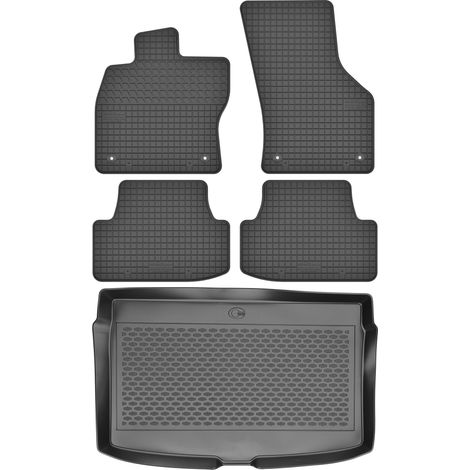 Set di tappetini in gomma per auto e tappetino per bagagliaio per Volkswagen Polo VI Hatchback del 2018