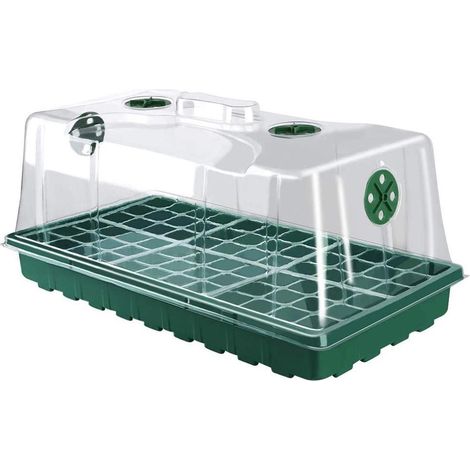 Kit de cultivo [6 bandejas, 12 celdas] + base + interruptor + tapa para plantar y cultivar (1/5)
